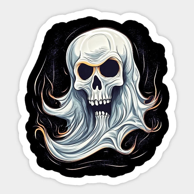 Eerie Halloween Ghoul Art - Spooky Season Delight Sticker by Captain Peter Designs